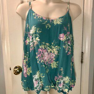Aqua Floral Print Torrid Swing / Challis Tank